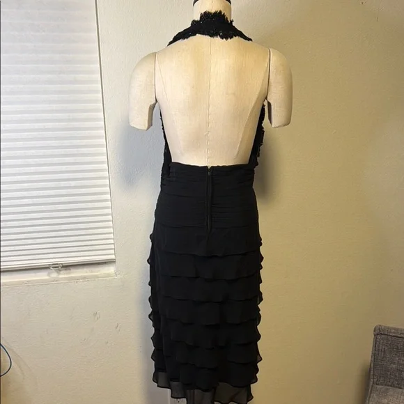 Tadashi Elegant Black Lace Halter Dress - Picture 6 of 7